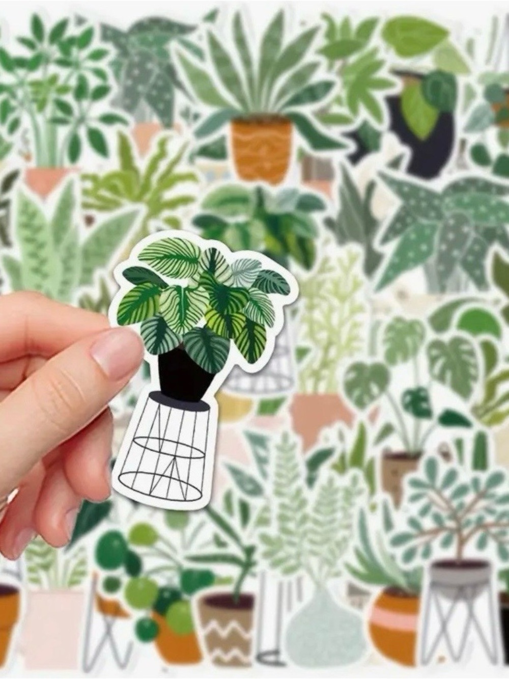 44 Potted Green Plants Stickers Cactus Succulents - Picture 2 of 10